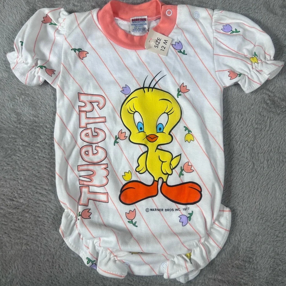 Vintage‎ 1977 TWEETY BIRD Baby Onesie Deadstock NWT